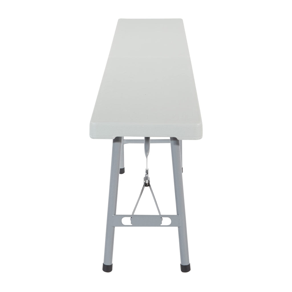 Office Star Resin 6 Foot Folding Bench and 6 Foot Resin Center-Folding Portable Table