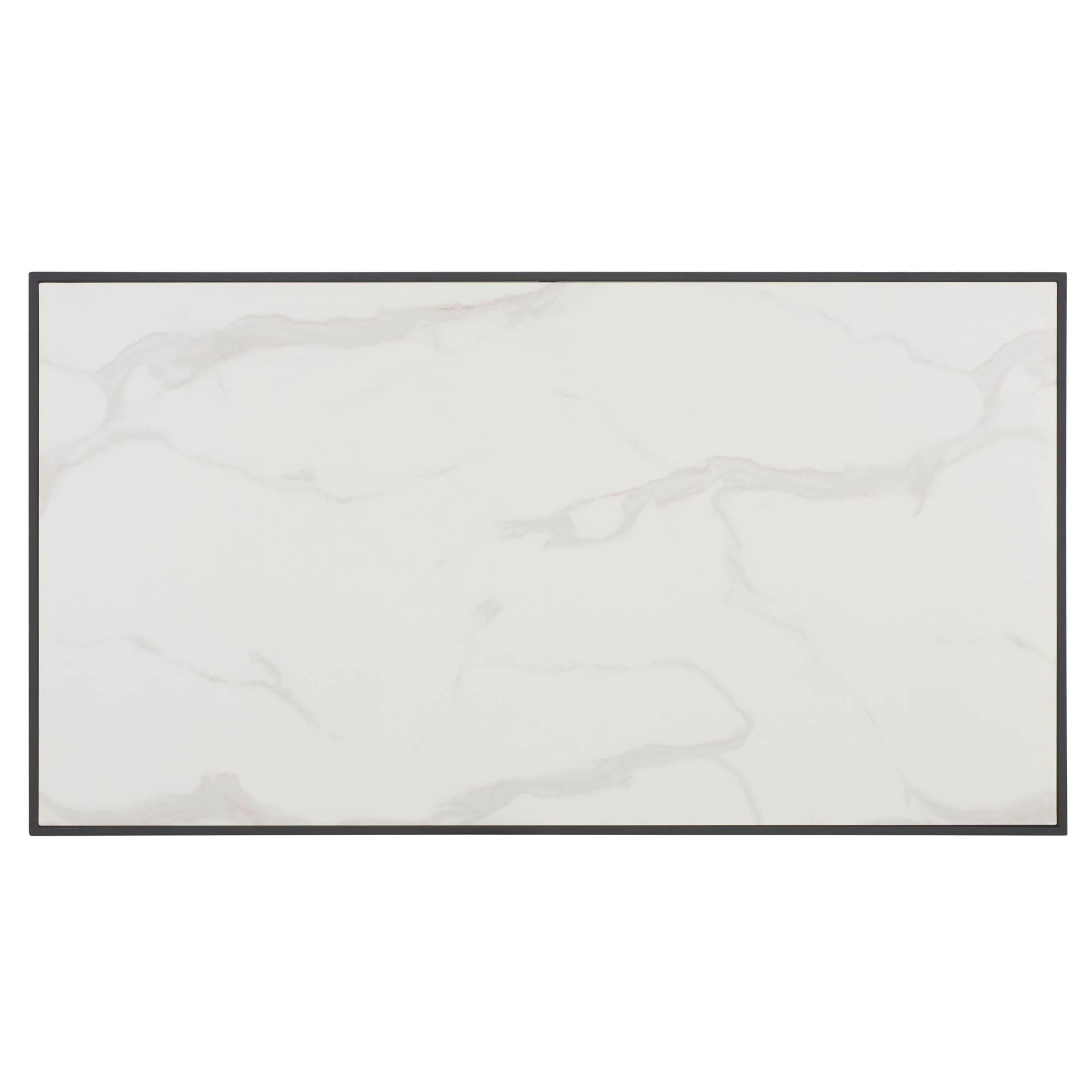 SAFAVIEH Home Collection - Acelin White Faux Marble Top & Black Metal Base Rectangular Coffee Table (COF7017A)