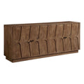 Modway Veda 72 Inch Mango Wood Sideboard Storage Cabinet in Walnut - Mid-Century Modern Buffet Credenza with 4 Doors
