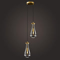 Raindrop Pendant Lights Kitchen Island: 2-Lights Crystal Teardrop Gold Pendant Light Fixture over Dining Table - Modern Glass Gold Rain Drop Ceiling Chandelier Bedroom Bathroom Breakfast Bar Lighting