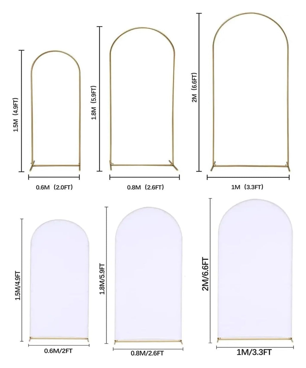 Metal Wedding Arch Backdrop Stand with Cover Backdrop Stand for Birthday Party Ceremony Anniversary Celebration Door Arch Frame(Frame with Cover)