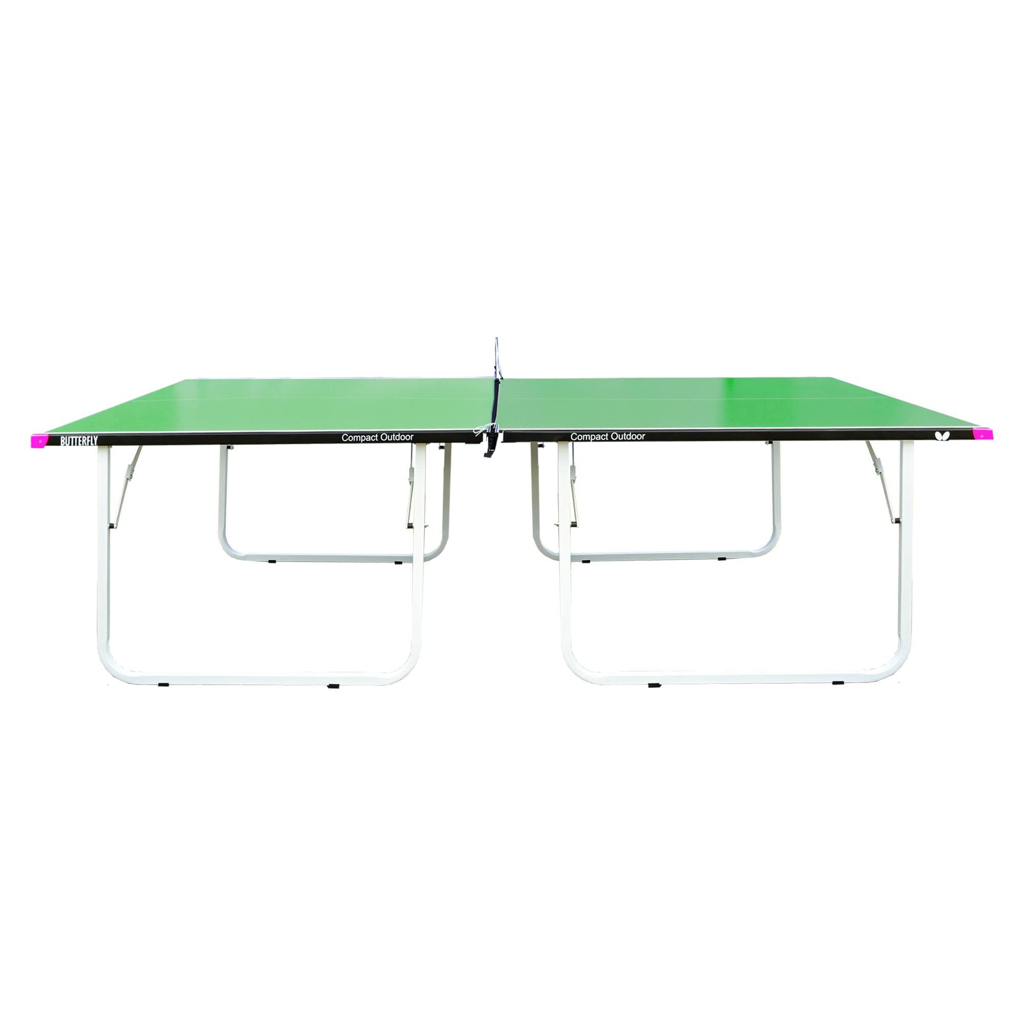 Butterfly Compact Outdoor Ping Pong Table - Thick Outdoor Table Tennis Table - All-Weather Removable Ping Pong Net Included - Ships Assembled - Folds and Rolls for Easy Transport