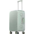 LEVEL8 Zipperless Carry On Luggage Airline Approved with Aluminum Frame, Cute Hardside Suitcase with Spinner Wheels, Metal Rolling Travel Case with Tsa Locks, 20 Inch, Light Green
