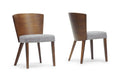 Baxton Studio Sparrow Wood Modern Dining Chair, Brown, Set of 2, 20.62L x 22W x 31.25H