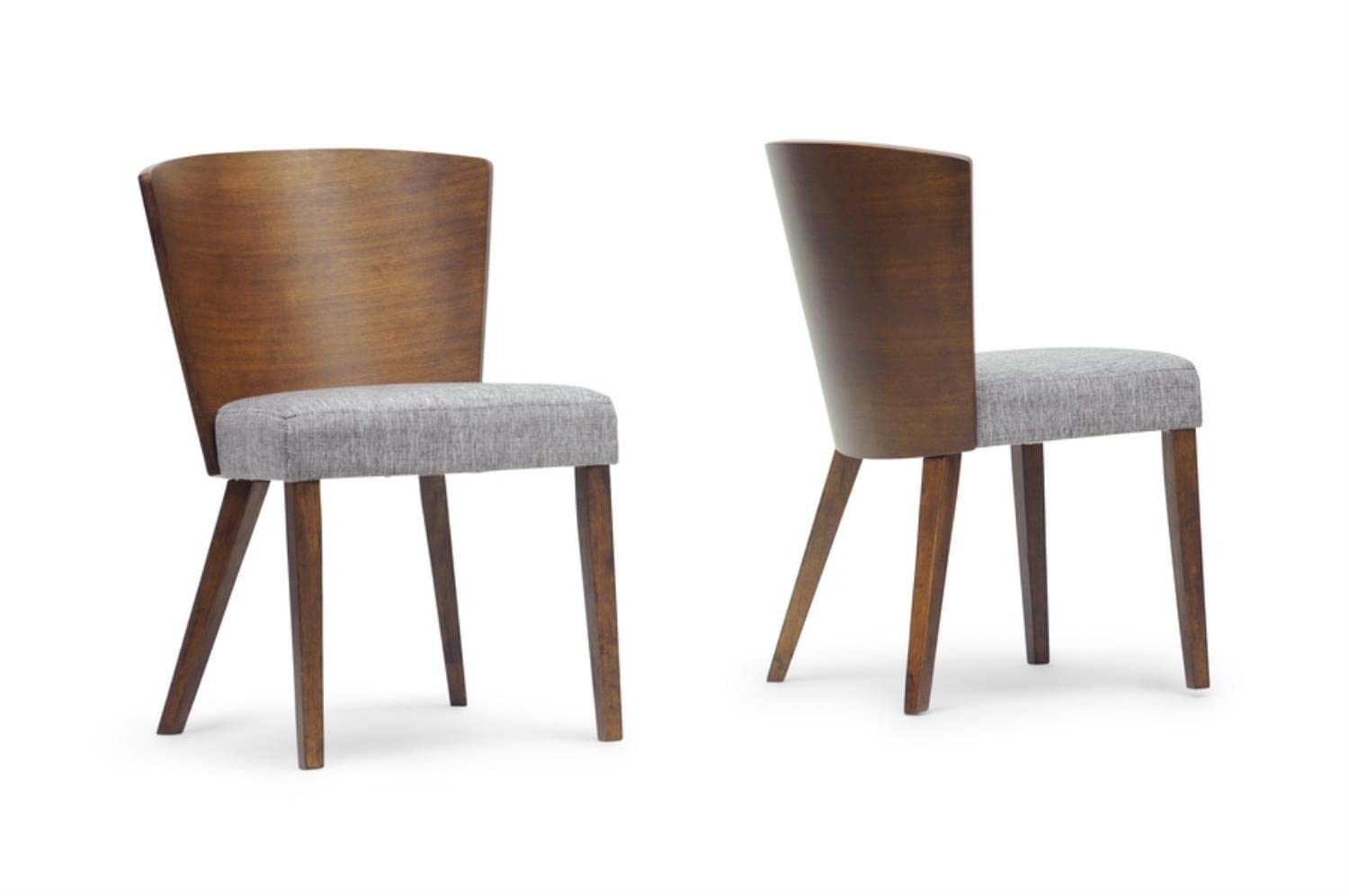 Baxton Studio Sparrow Wood Modern Dining Chair, Brown, Set of 2, 20.62L x 22W x 31.25H