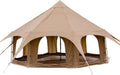 Thcbme 5M Cotton Canvas Bell Tent - Yurts with Stove Jack, Windproof, Breathable Shade, Family Camping Travel, Group Activities, 4 Season Polyester (6-10People), Khaki, 16.4ft (MXT16.4ft-KQ)
