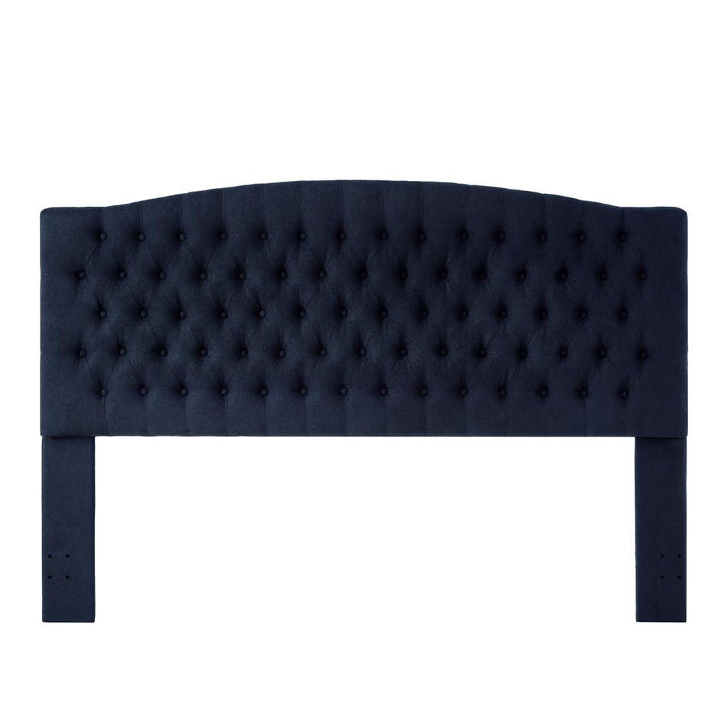 24KF Boucle Upholstered Tufted Button King Headboard and Comfortable Fashional Padded King/California King Size headboard,6025-K-Boucle-Navy Blue