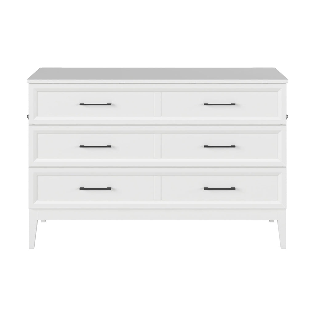 AFI, Santa Fe Queen Murphy Bed Chest with Mattress and Built-in Charger, White