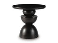 Signature Design by Ashley Kurtson Modern Metal Accent Table with Pedestal Base, Black