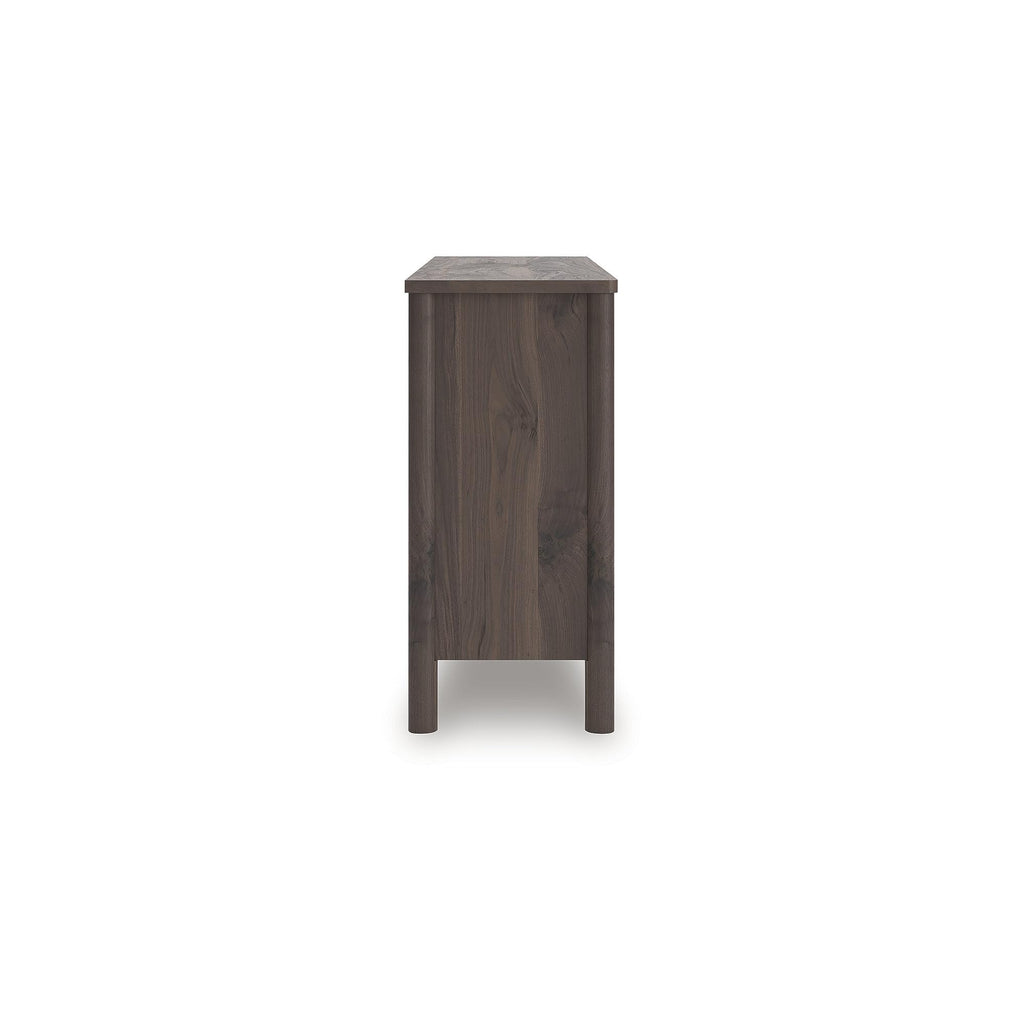 Signature Design by Ashley Symarro Casual 6-Drawer Dresser with Walnut Finish, Dark Brown