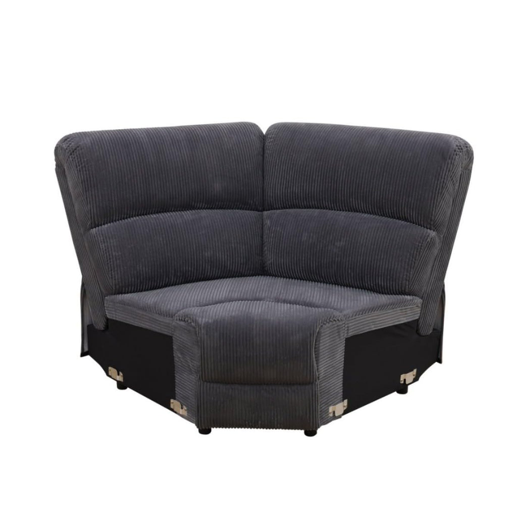 UOCFYK Reclining Sectional Sofa Set, L Shaped Recliner Couch with Cup Holder and Storage Console for Home Theater & Living Room, Dark Gray
