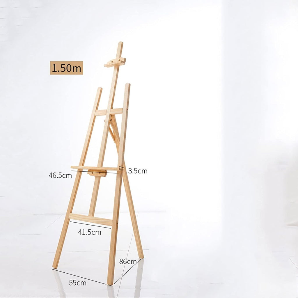 XYIANG Folding Easel, Wooden Adjustable Easel with Tripod Legs, Portable Painting Easel Stand Wood Artist Easel, for Painters, Students (A 150CM)