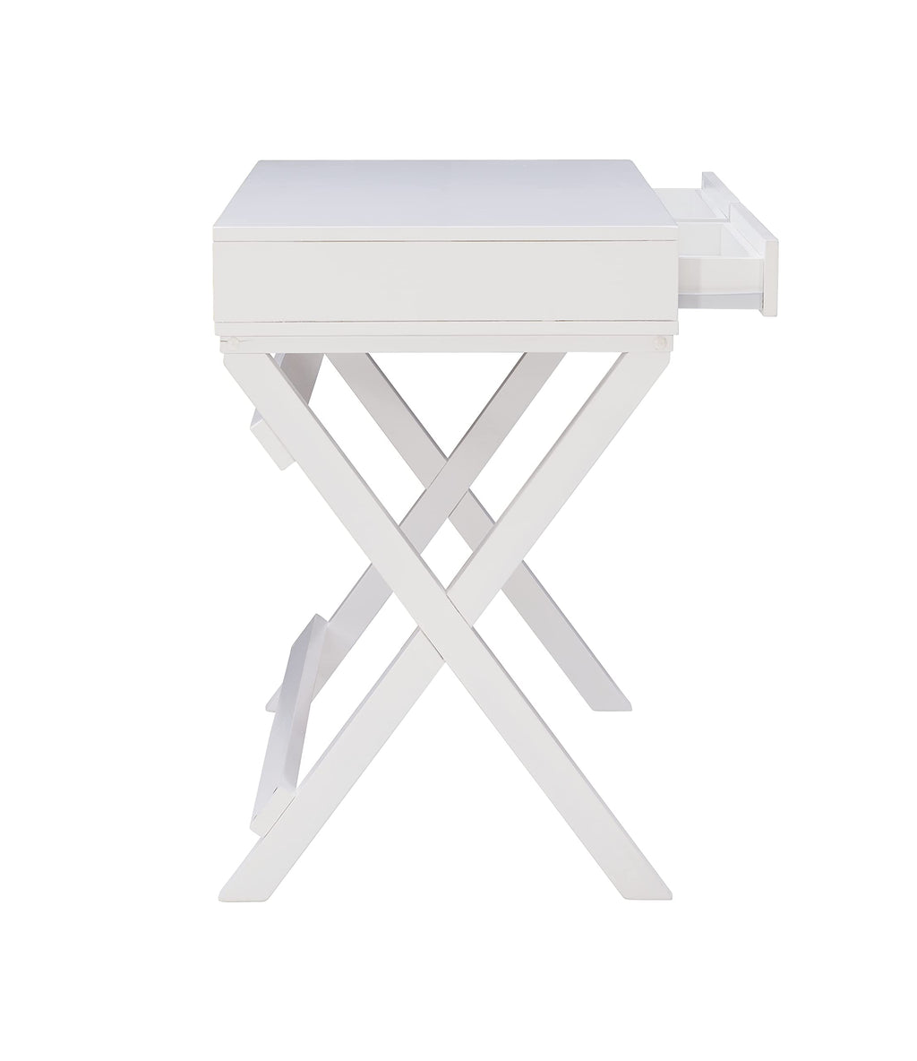 Linon Connor White Writing Desk with Two Drawers