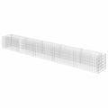Tmriohed Galvanized Steel Large Outdoor Planter Box 177.2 x 19.7 x 19.7 in Silver Gabion Raised Bed Garden Box for Patio Yard Landscaping