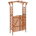Fregramei Wooden Pergola with Gate, Outdoor Climbing Plants Garden Arbor for Lawn, Poolside, Backyard, Patio, Terrace, 45.7"x15.7"x80.3" Solid Firwood,-253