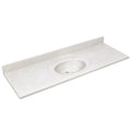 Design House Cultured Marble Vanity Top, 61 in W x 22 in D, Integrated 4 in Centerset Oval Sink & Backsplash, Ivory Swirl, 597419