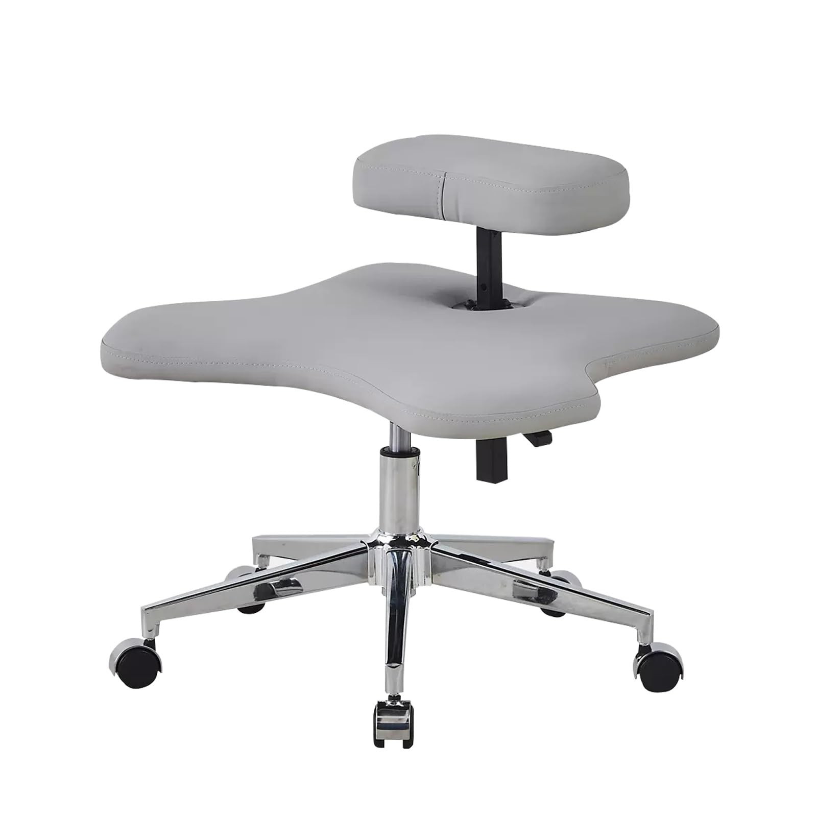 GenSDH Cross Legged Office Chair Meditation Kneeling Chair, Ergonomic Seat, Height Adjustable 2 Cushions Orthopedic Chairs, Five Pronged with Caster Support,Gr-Electroplated Legs