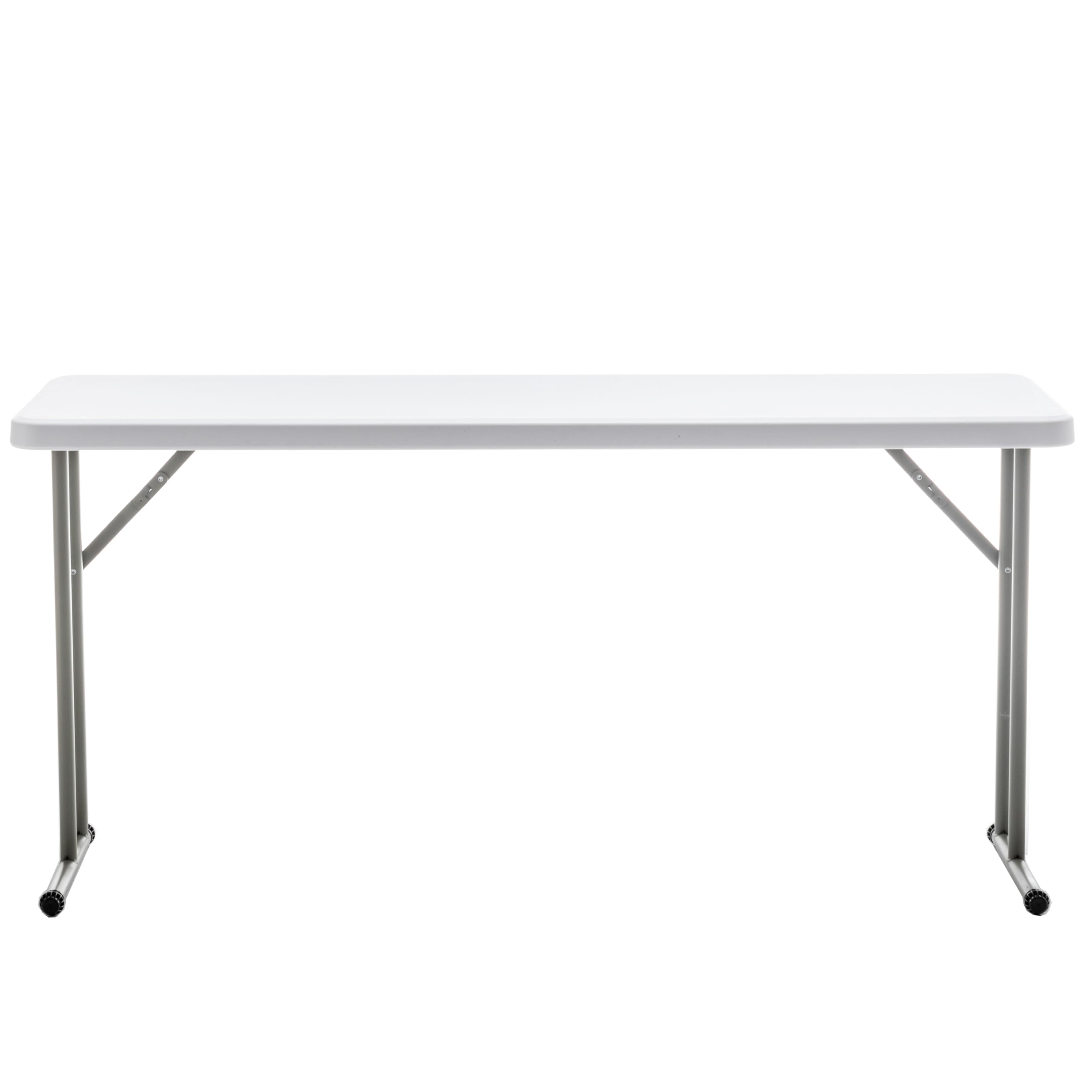 BTEXPERT Set of 10, 5-Foot - 60" Long White Plastic Folding Seminar Training Table Portable 18" Wide Narrow, 29" High, Events Indoor Outdoor Lightweight