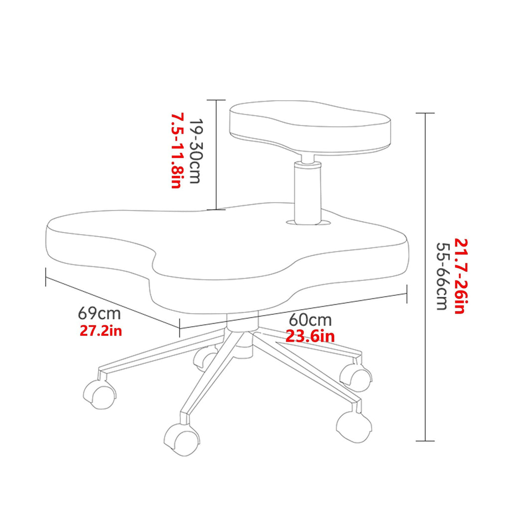 Office Chair Cross Legged Chair，Meditation Chair, Ergonomic Kneeling Chair, Cross-Legged Chair, Height-Adjustable Posture Corrective Chairr for Office and Home, Relieving Back and Neck Pain