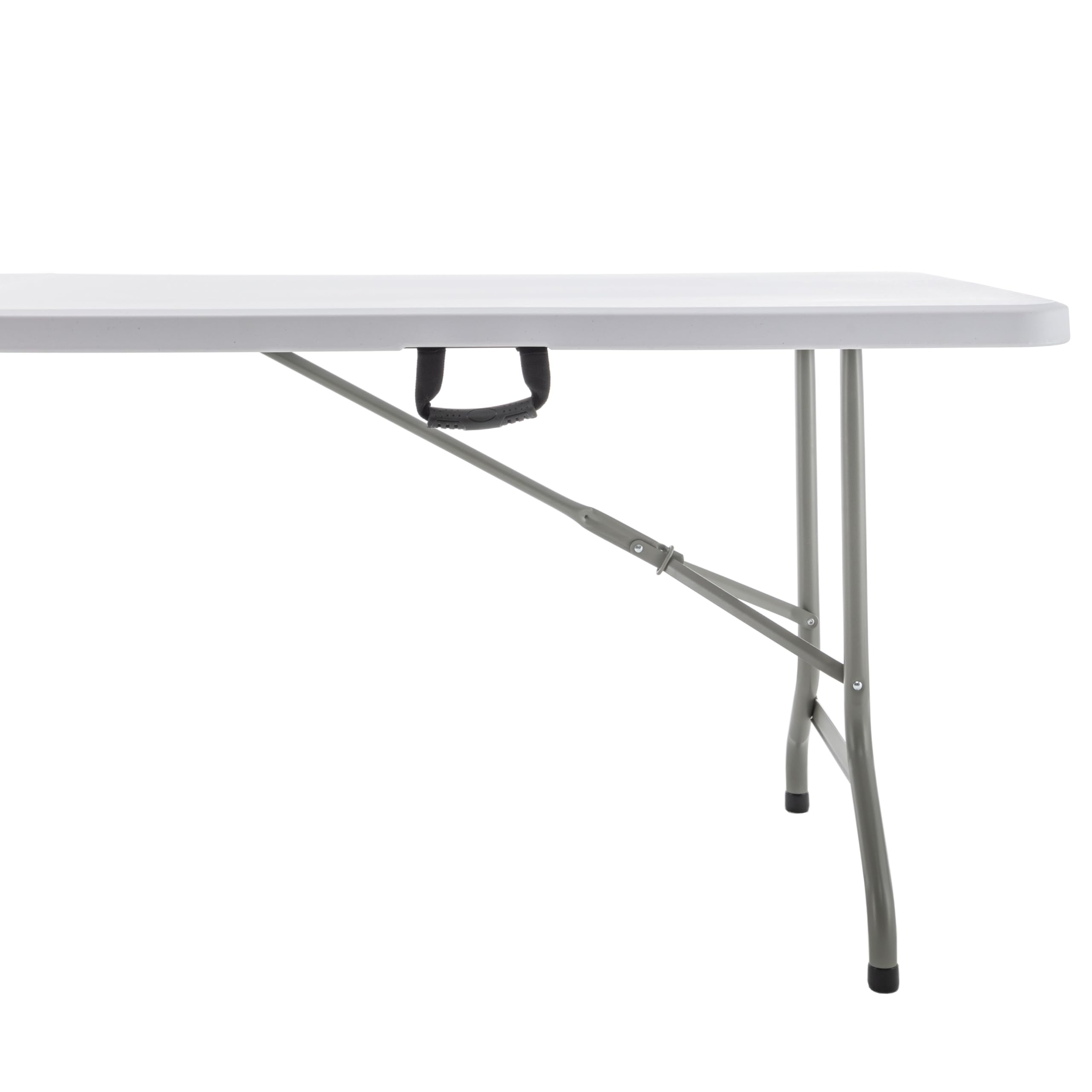BTEXPERT Set of 5, 8-Foot - 96" Long White Plastic Folding Table Portable 30" Wide, 29" High, Indoor Outdoor Events Banquet Dining Party Patio