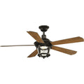 Progress Lighting P2576-2030K Protruding Mount, 5 Walnut Blades Ceiling fan with 18 watts light, Antique Bronze