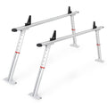 Adjustable Aluminum Pickup Ladder Rack – 35.4" to 71" Width, 800 Lb Heavy Duty 2-Bar Truck Bed Rack with No-Drill c-Clamp Mount – Utility Hauler for Kayaks, Lumber, Surfboards & Ladders – Silver