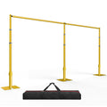 EMART Backdrop Stand Heavy Duty 10ftx20ft, Adjustable Pipe and Drape Photo Background Support Kit, Metal Frame with Flat Base for Wedding Birthday Party Banquet Decorations-Gold