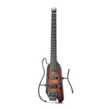 Donner HUSH X Electric Guitar Kit - Featherlight Headless Guitar, Great for Travel and Practice, Mahogany Solid Body with Easy Assemble Stands, Gig Bag, All Accessories, Sunburst