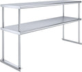 Express KitchQuip NSF Certified 18 Gauge Heavy Duty Stainless Steel Double overshelf with Brackets for Kitchens, Utility Rooms, Storage, Offices & Home