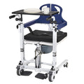 Patient Transfer Lift Chair, 350 lb Capacity, 180° Split Seat, Hydraulic Commode Wheelchair for Elderly, Bed to Toilet