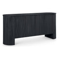 Meridian Furniture 385Black Belinda Collection Mid-Century Modern Sideboard/Buffet with Rich Black Finish, Oak Veneer, Mix of Solid Wood and MDF, Fluted, 72" W x 18" D x 33" H, Black