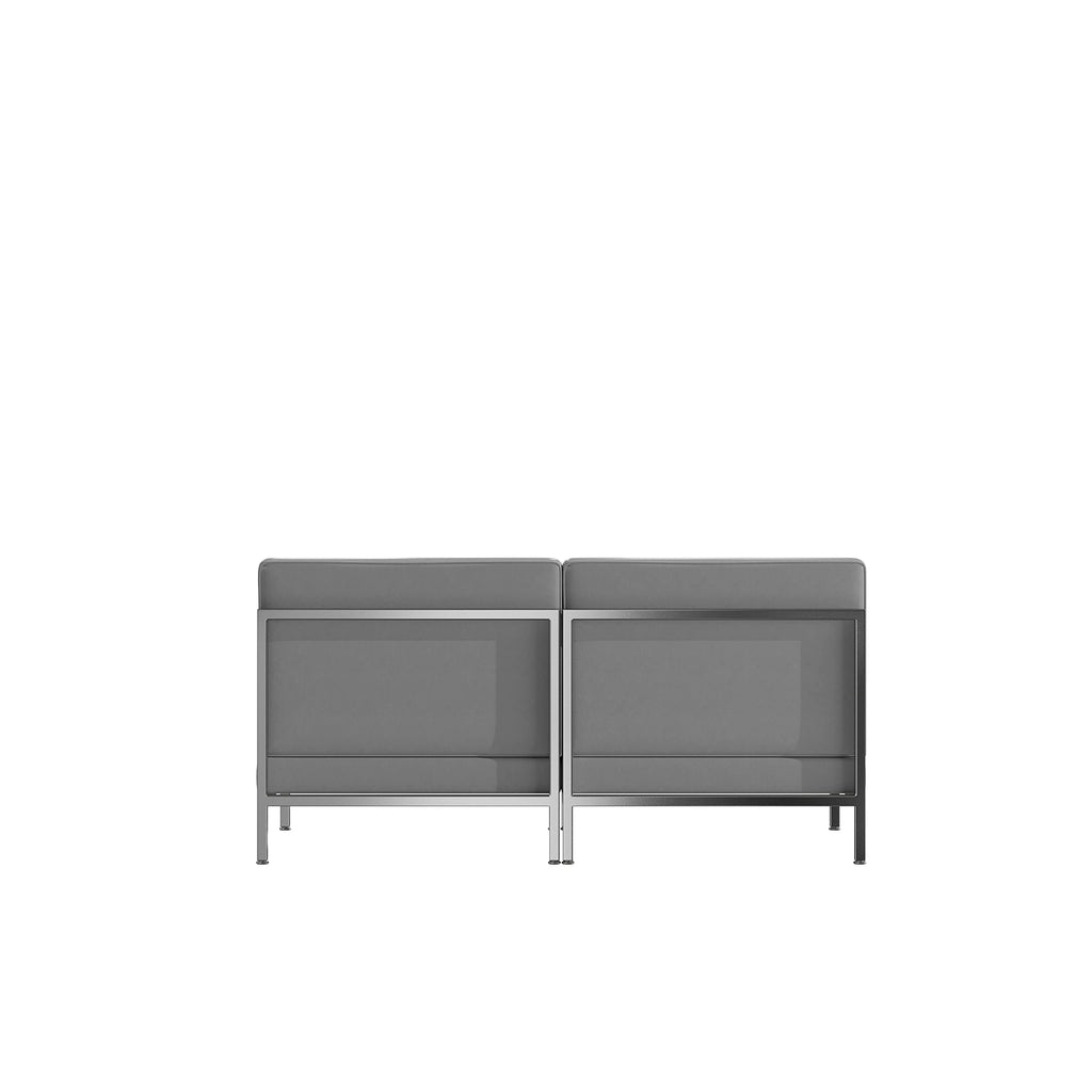 Flash Furniture HERCULES Imagination Series 2 Piece Gray LeatherSoft Waiting Room Lounge Set - Reception Bench