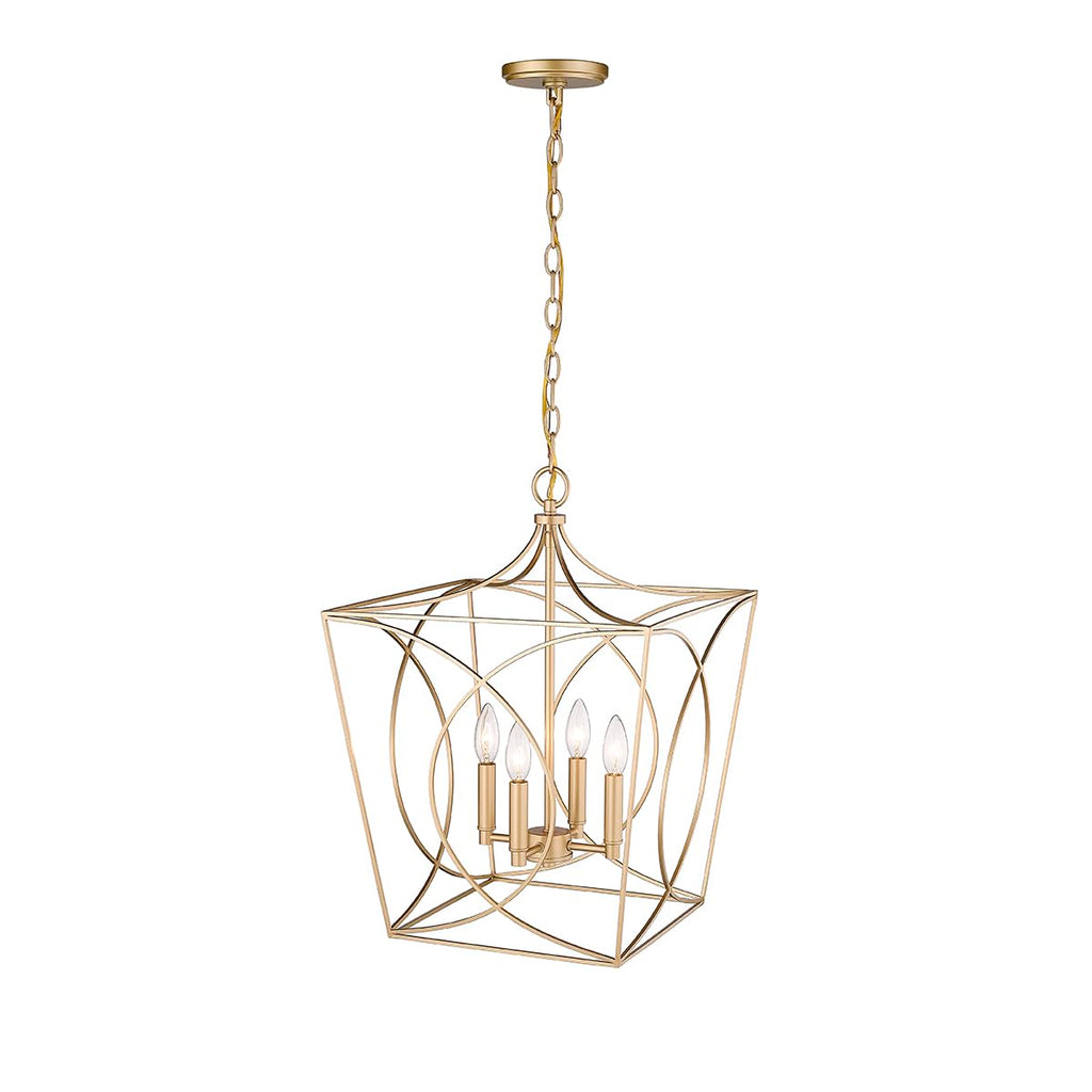 ML Lighting Tracy - 4 Light Pendant-21.9 Inches Tall and 15.87 Inches Wide-Painted Modern Gold Finish -Traditional Installation