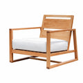 Hives & Honey Catalina Bay Grade-A Teak Lounge Chair for Patio, Outdoor Accent Chair with Quick-Dry Cushions, White