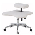 360° Rotatable Meditation Chair for Improve Posture, Cross Legged Kneeling Office Chair Game Stool with Wheels, Waterproof Ergonomic Cross Legged Chai,White-One Size