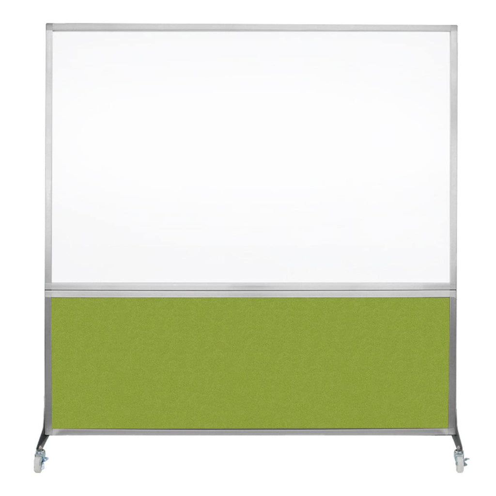 DivideWrite Mobile Whiteboard | Double Sided Dry Erase Board | Portable Office Cubicle Partition | Display for Classrooms, Conference Rooms, Meeting Areas and More | Navy Blue Fabric 4' Wide X 6' Tall