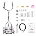 Stainless Steel Pressure Washer Surface Cleaner with 4 Wheels 1/4" Quick Connector 2 Extension Wand Attachments 4000PSI Ideal for Cleaning Driveways, Sidewalks, Decks