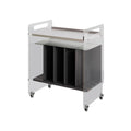uP9sF2mD DVD Shelf Organizer Home Wooden Vinyl Record Cabinet CD Albums Storage Rack with Casters Acrylic Supports CD Storage Rack