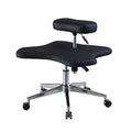 GenSDH Ergonomic Kneeling Chair, Cross-Legged Chair, Meditation Chair, Home Office Desk Chair with Wheels, Height Adjustable (Svart One Size),Svart-One Size