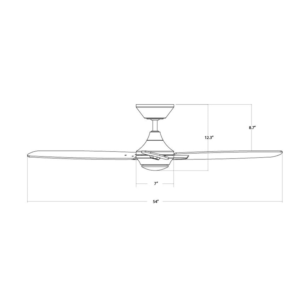 Blitzen Indoor and Outdoor 3-Blade Smart Ceiling Fan 54in Matte White with Remote Control, Matte White