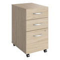 BOWERY HILL 3 Drawer Mobile File Cabinet, Natural Elm Finish, Engineered Wood, Smooth Ball Bearing Slides, Thermally Fused Laminate, Locking Drawers, Rolling Design with Casters, Office Organization