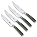 HexClad Green Steak Knife Set, 4-Pieces Damascus Stainless Steel Blades, Full Tang Construction, Pakkawood Handles