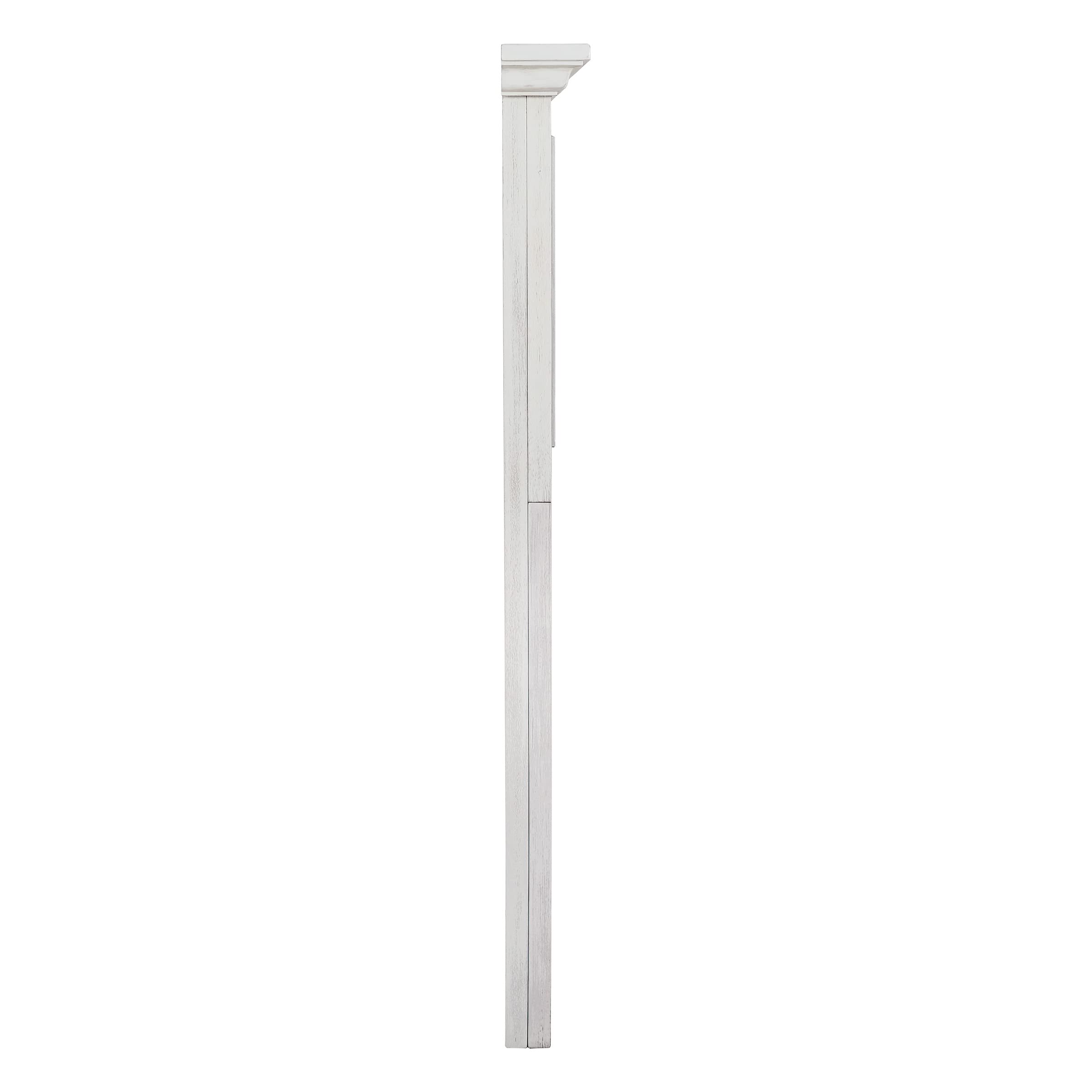 OSP Home Furnishings Farmhouse Basics King Headboard Only, Rustic White Finish