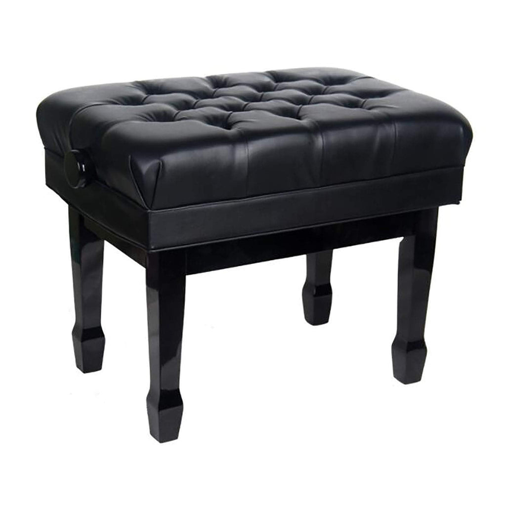 Meiiron Luxury Leather Piano Bench Wooden with Large Music Sheets Storage Compartment, Soft Leather Padded Stool and Solid Wood Frame - 10cm Height Adjustable