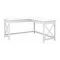 Bush Home Key West 60W Modern Farmhouse L Shaped Desk in Pure White Oak, 60-Inch Corner Computer Table for Home Office Workspace