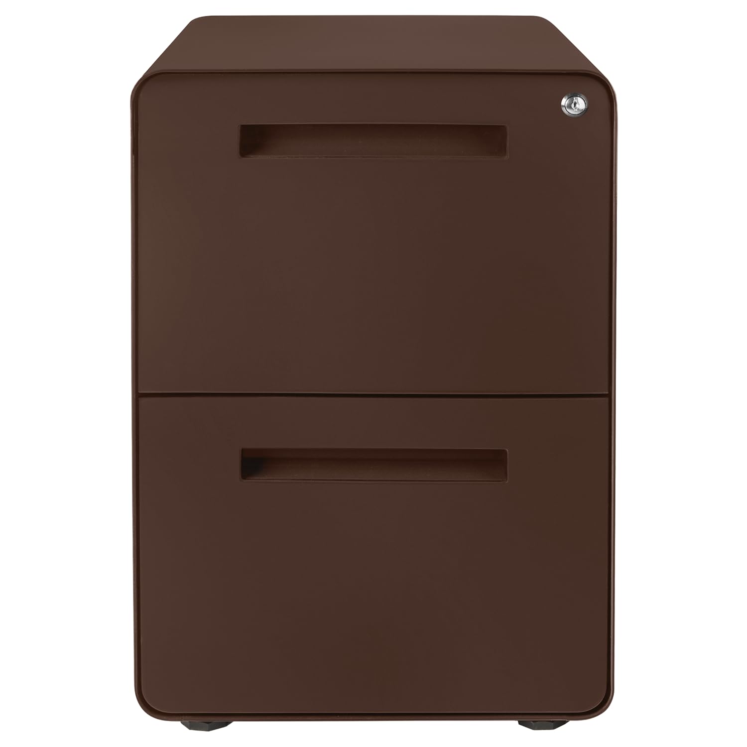 Laura Davidson Furniture Stockpile 2 Drawer Mobile File Cabinet with Lock - Under Desk Metal Filing Cabinet, Legal/Letter File Folders, Wheels and Stationary Feet, Pre-Assembled, Dark Brown