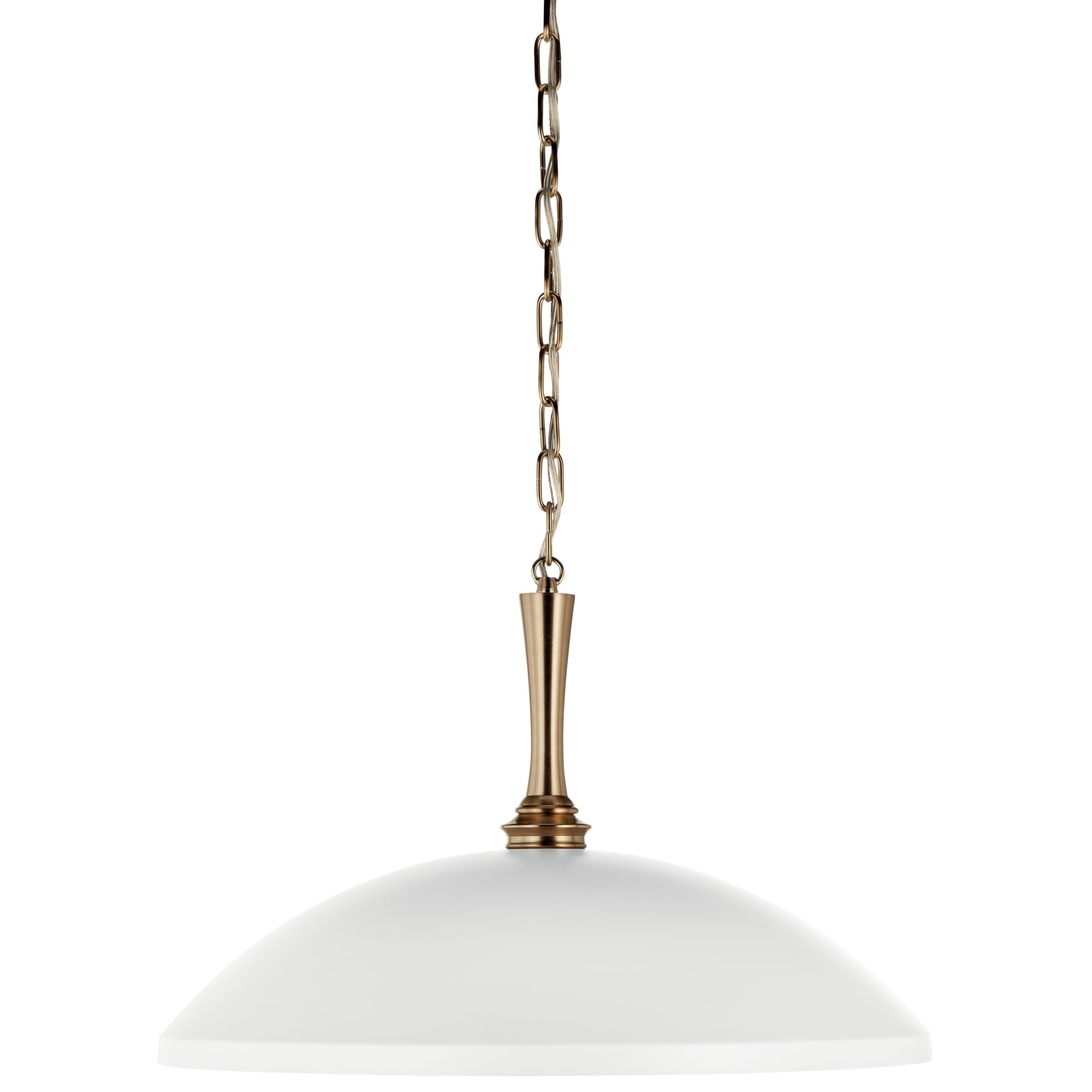 Kichler Delarosa 1-Light Pendant Light Fixture, Traditional Hanging Lamp with White Shade and Champagne Bronze Hardware for Kitchen Island, Dining Room, or Hallway (12.75" x 20.25"), 52638WH