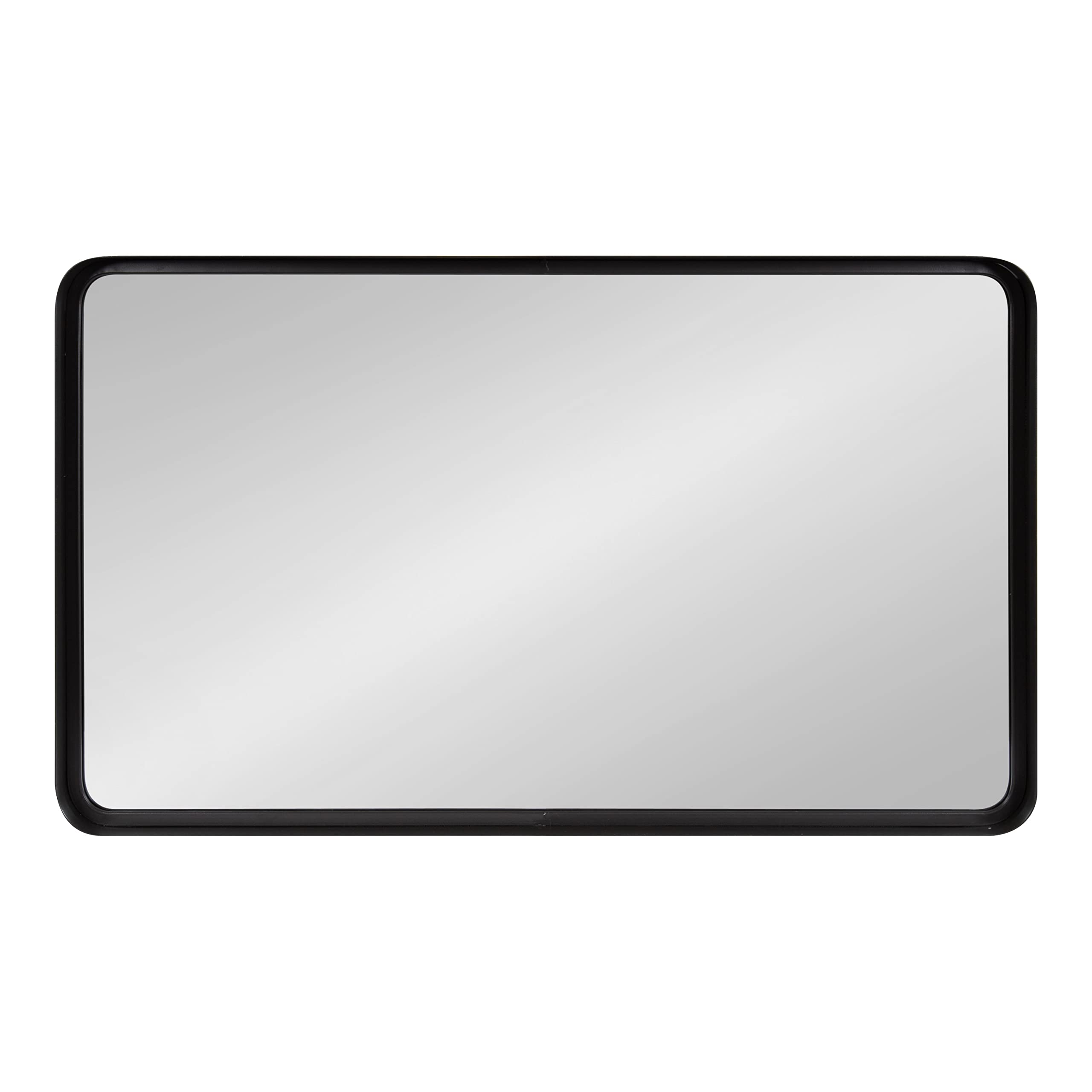 Kate and Laurel Armenta Modern Soft Rectangle Metal Framed Mirror; 40 x 24; Gray; Functional Industrial Accent Mirror with Bold Finish for Wall Decor