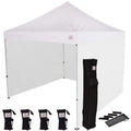 Impact Canopy 10' x 10' Pop-Up Canopy Tent, Straight Leg Gazebo Shelter with Steel Frame, Solid Sidewalls, Roller Bag, Base Weights, White