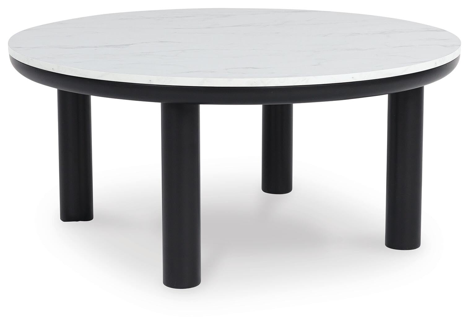 Signature Design by Ashley Xandrum Casual Faux Marble Occasional Table Set, Set of 3, Black & White